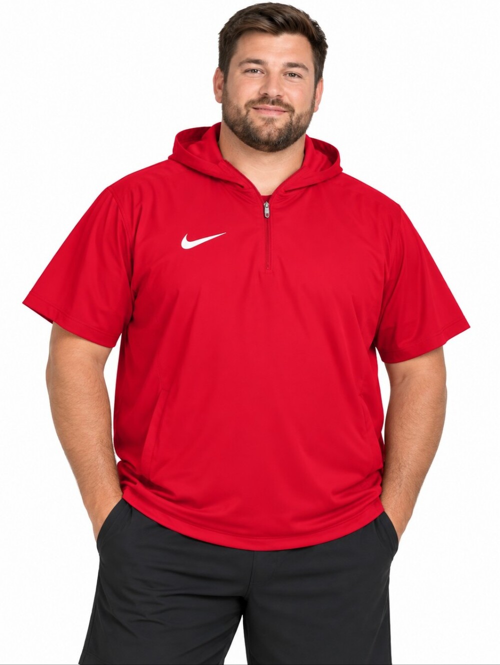 Nike Mens Short Sleeve Coaches Sideline Jacket Hooded Size 2X Red Performance